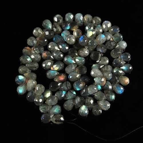 0734 10x7mm faceted labradorite rondelle loose beads  