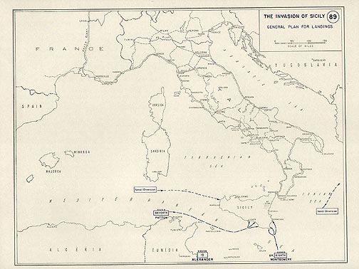 World War II Maps   Allied Invasion of Sicily