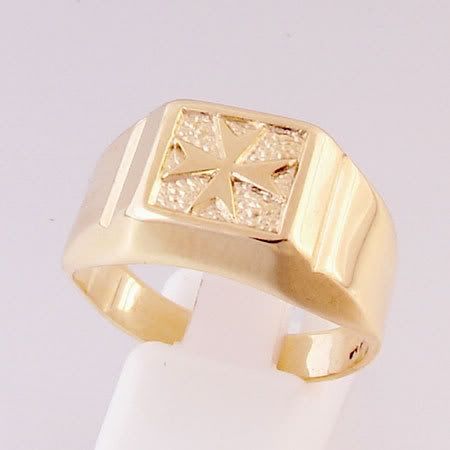 MALTA MALTESE CROSS Jewellery 9ct Gold Ring Size X  
