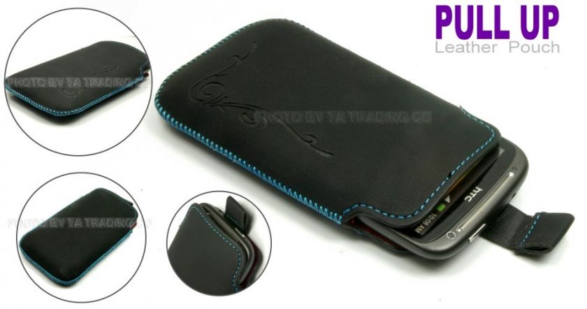 Black Pull Up Slide ( Blueline Totem Leather ) Case Pouch Cover For 