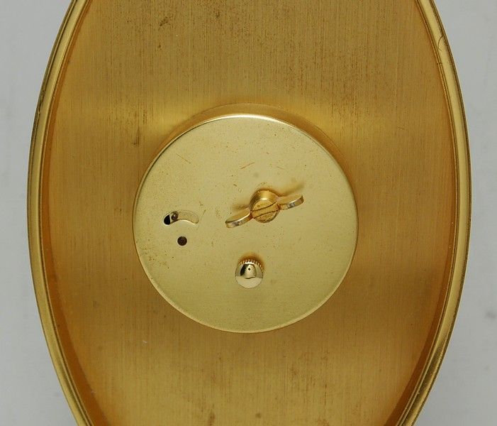 Unusual Vintage Swiss JAEGER LECOULTRE Clock Brass 8 day Mantel Shelf 
