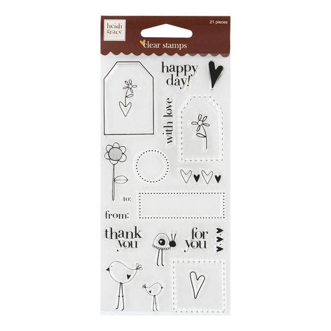 fiskars heidi grace clear stamps design tags and words p number of 