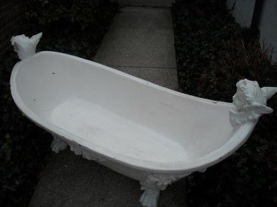 vtg to antique paper mache claw foot tub store display  