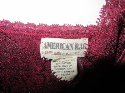 AMERICAN RAG LOT OF 2 CAMISOLE TANK TOP TEE SMALL PINK BURGANDY WOMANS 