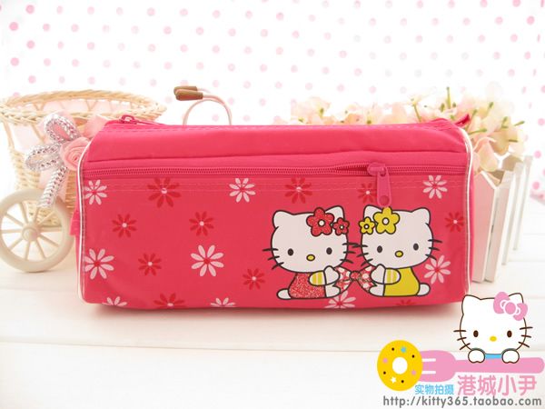 Cute Hello Kitty Design Red Cosmetic Pencil Storage Bag  