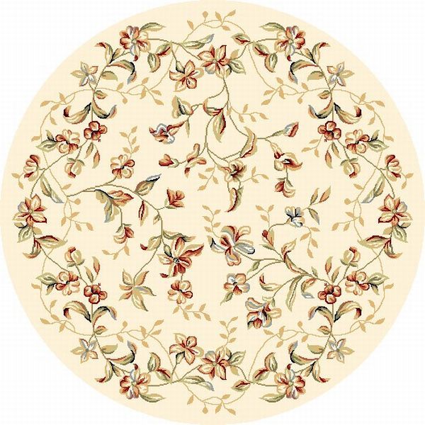 Round Oriental Ivory Persian Area Rug NEW  