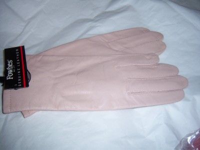 Ladies Fownes Pink Leather Gloves,Large  