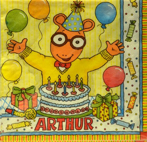 NEW ARTHUR   Marc Brown   PBS Kids  16 Small Beverage Napkins Birthday 