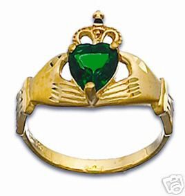 14k Solid Gold Claddaugh Ring Irish Celtic Claddagh sz7  